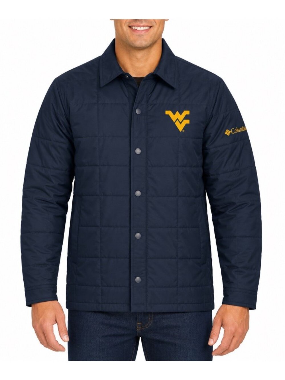 Columbia West Virginia Mountaineers Men's Blue L Campus Roam Quilted Jacket